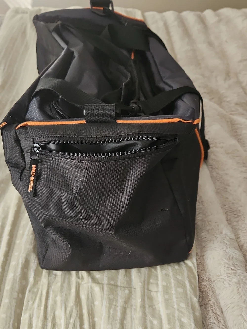 Harley-Davidson Black and Orange Travel Duffel